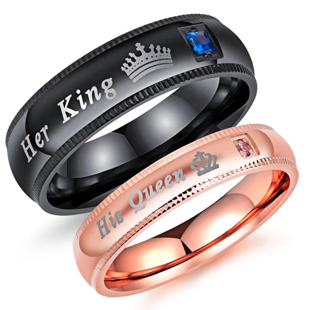 316 Stainless steel CZ couple Rings 💍